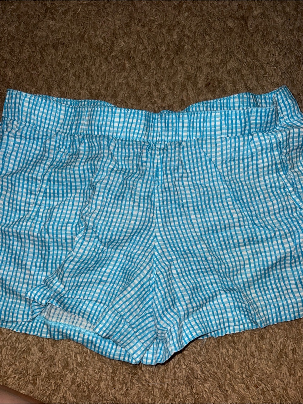 Lilly Pulitzer Turquoise and White Gingham Athletic Shorts